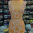Orange tulle dress panel with beads and silver stones – royal design